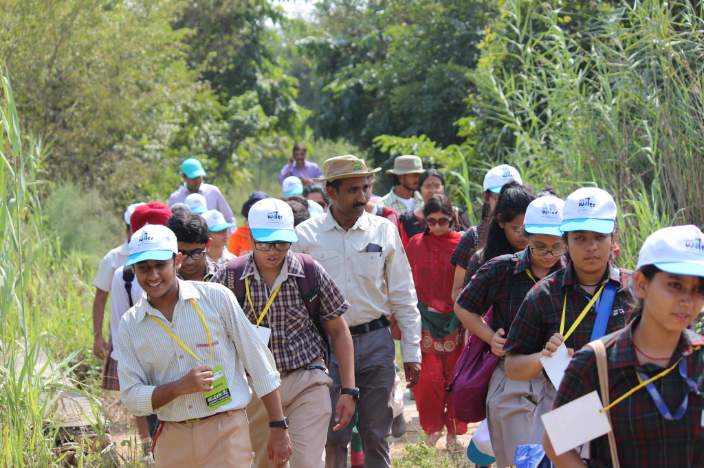 School students were taken around the Yamuna Biodiversity Park 